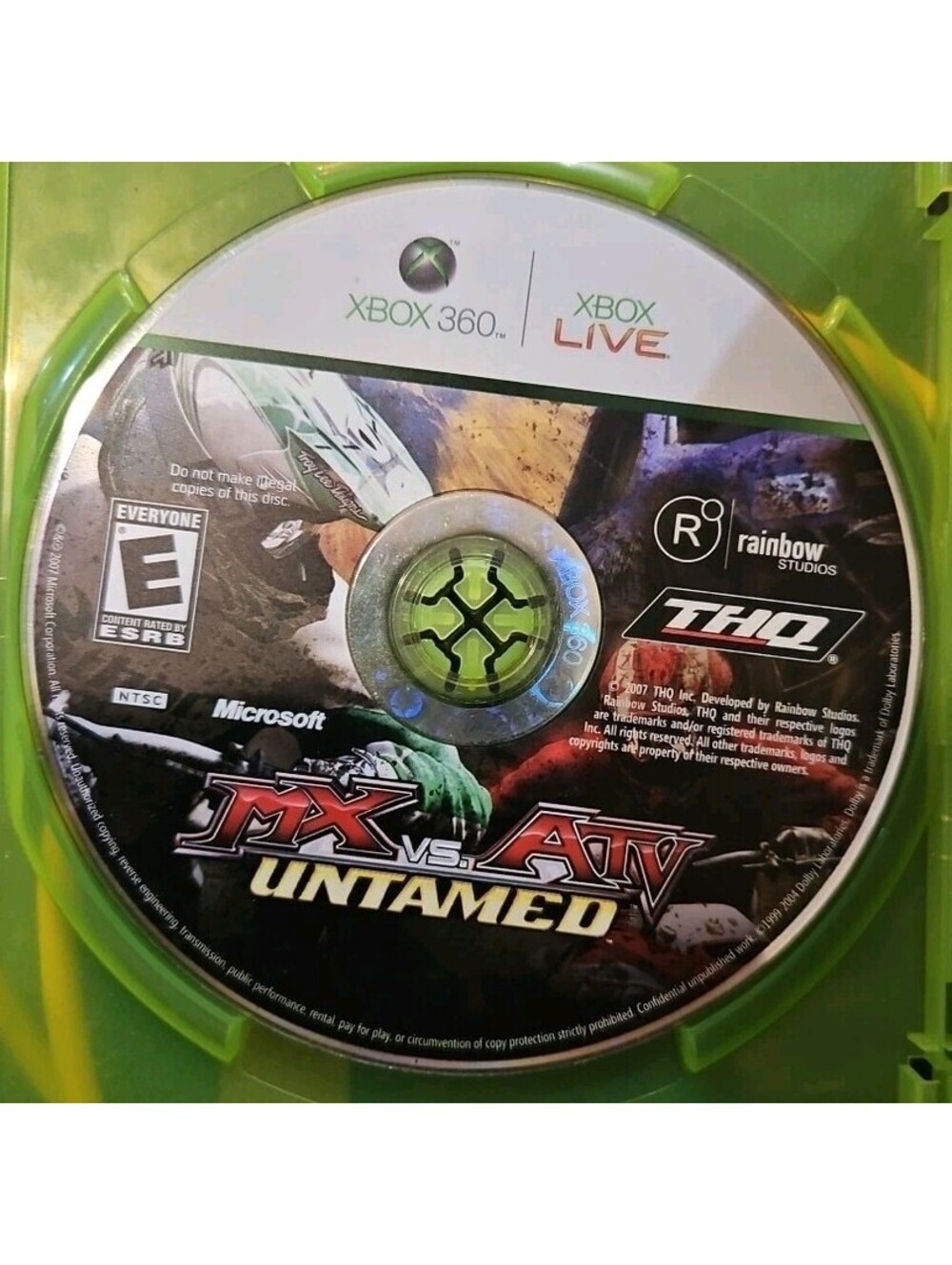 MX Vs. ATV Untamed - Xbox 360. No Artwork. No Manual. Disc Only. New Case